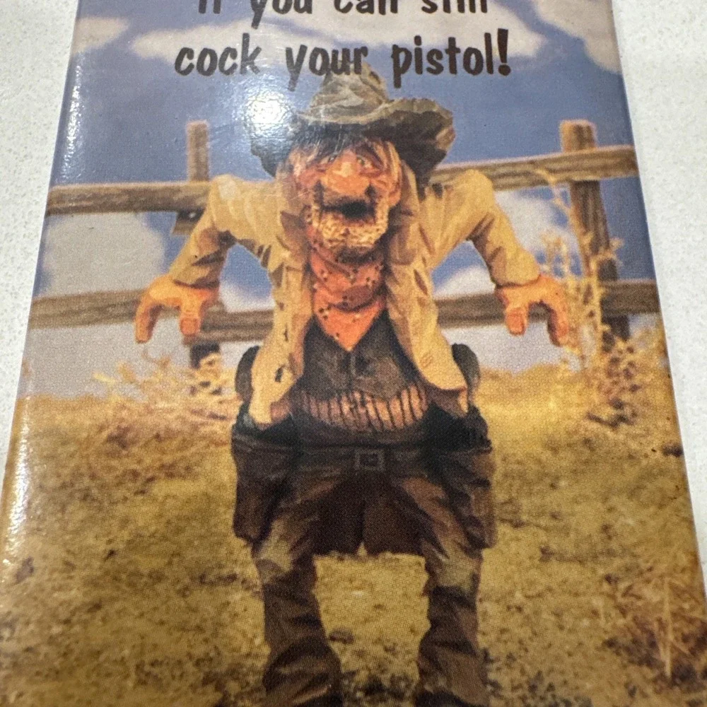 Vintage Cowboy Old Man Refrigerator Magnet With Saying Chris Hammock 1990